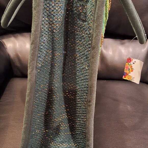 America and Beyond Evil Eye Green Sequined Tote with Detachable Strap NWT - Picture 5 of 9